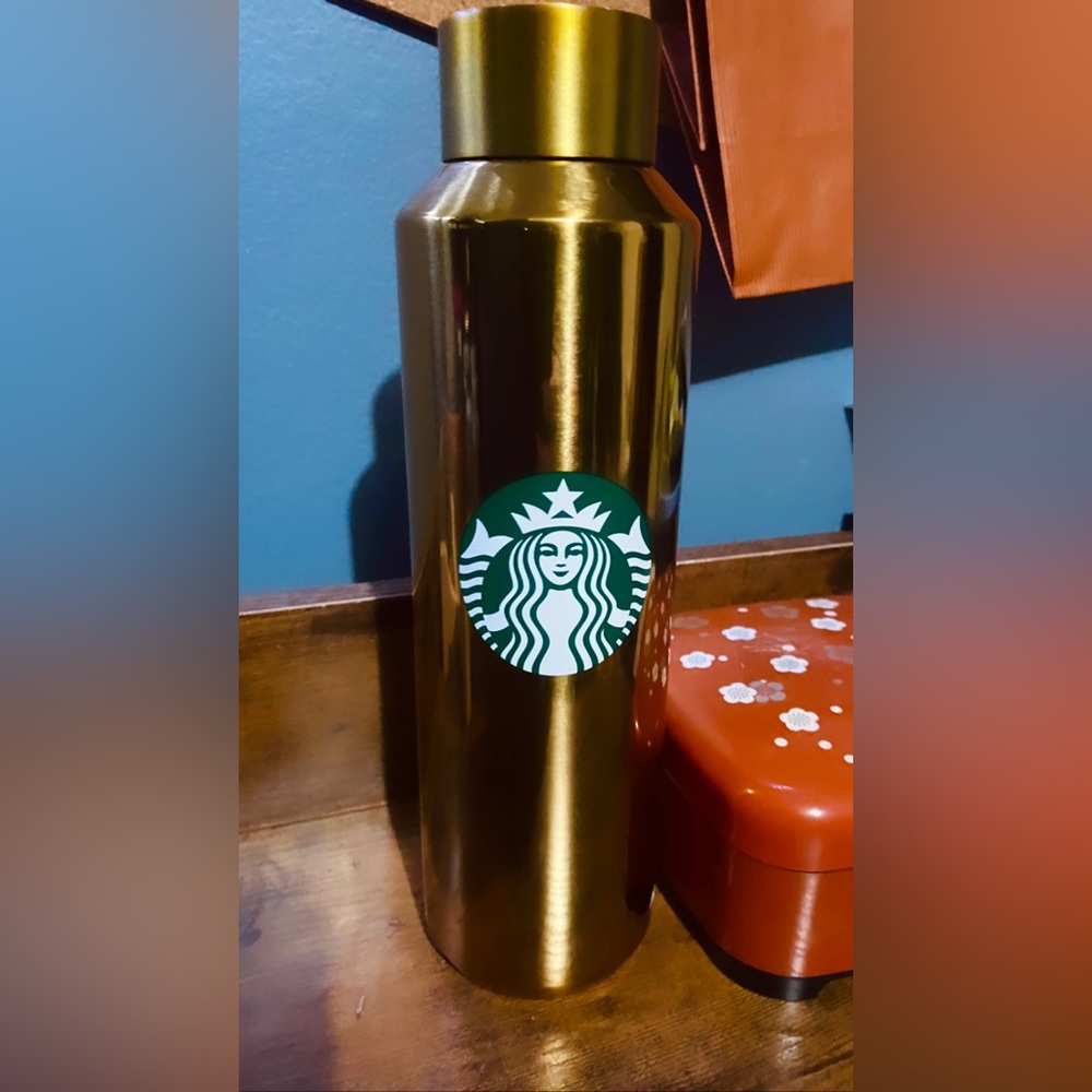 Limited edition 50th anniversary Mickey Mouse Disney Golden Starbucks bottle
